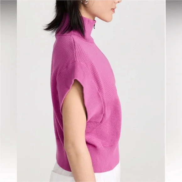 NWT VARLEY Fulton Cropped Knit Pullover Sweater Top Meadow Mauve Pink Size Large - Picture 2 of 11